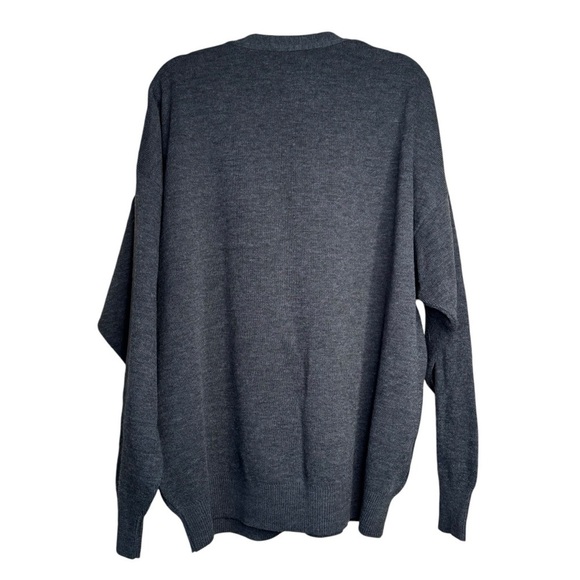 Florence Tricot Men’s Italy Gray Arygle Cardigan Grandpa Sweater Size XLT - Picture 5 of 7
